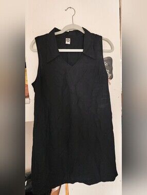 WOMEN'S 70'S MINI DRESS - BLACK